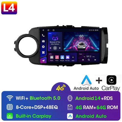Android 13 Автомобильный Радио Мультимедийный Плеер Для Toyota Yaris 2012 - 2017 RHD/LHD Android Авто Навигация GPS Авторадио Carplay WIFI