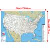 English Map USA Map Road Map,for Classroom,Student Room&Home Decor,Wall Decor,Travel Supplies