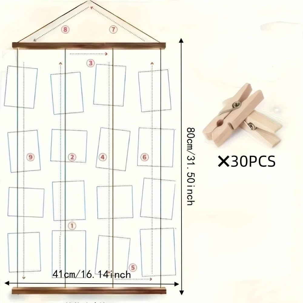 Minimalist Hanging Photo Display Handcrafted Photo Clip String Light  Halloween