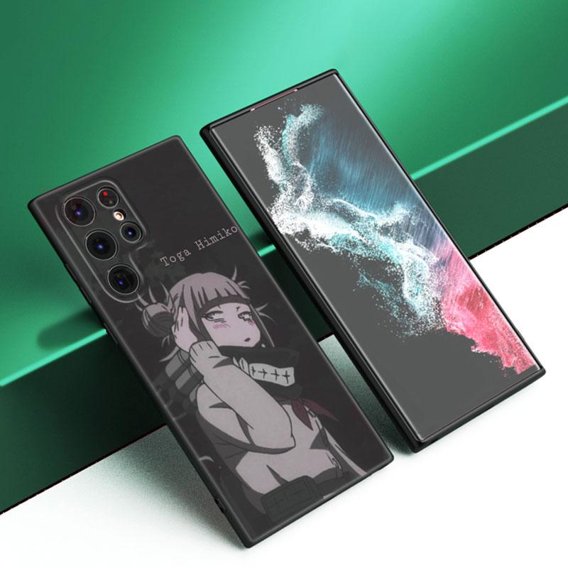 Anime Himiko Toga Black Silicone Phone Case For Samsung Galaxy S23 S21 S20 FE S24 S22 Ultra S10E S10 S9 S8 Plus