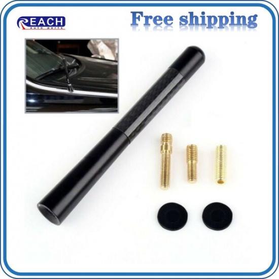 Car Antenna Carbon Fiber Radio FM Antena Black Kit For Toyota Chevy 4.7 inches
