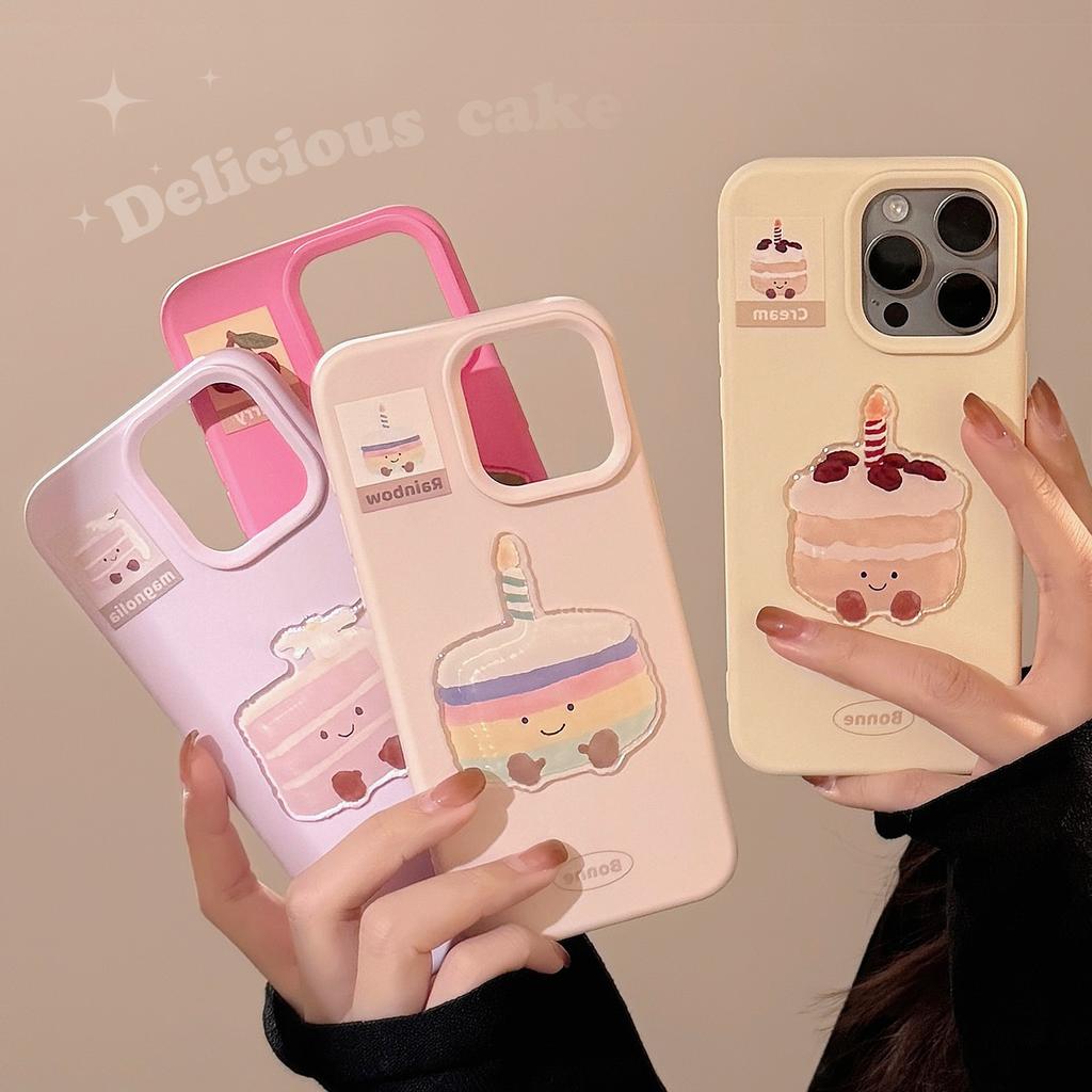 Cute Ins Dessert Cake 17pro Max Apple 16 Mobile Phone Case Silicone Iphone14 Suitable for 13 Three Dimensional Soft