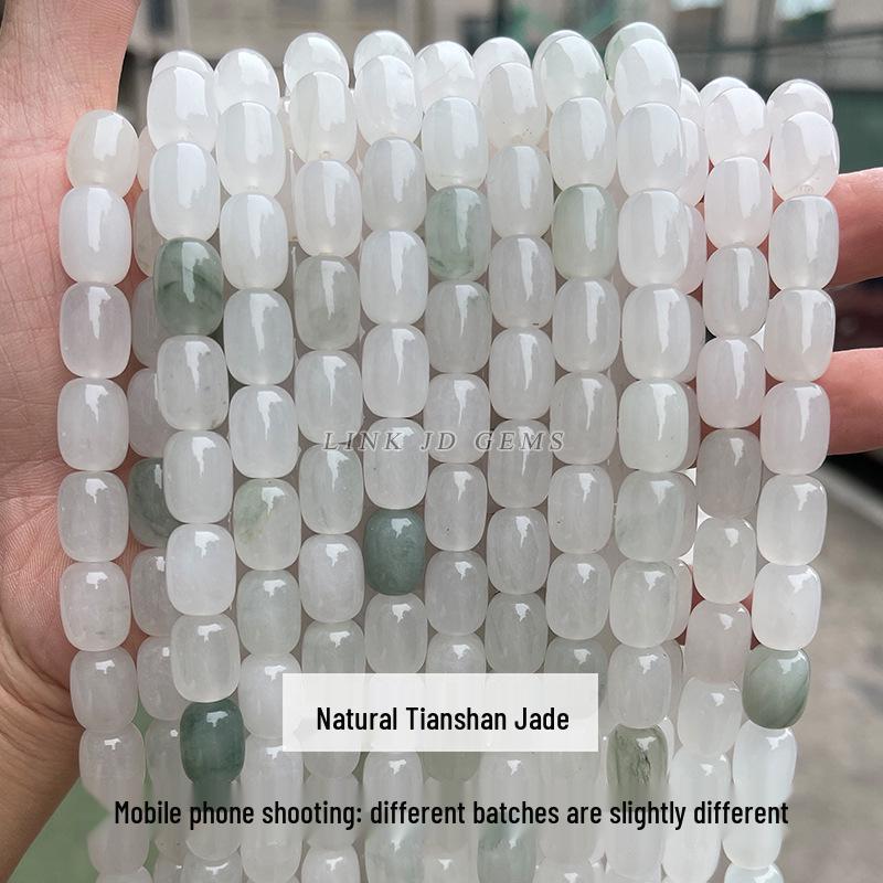 8/10мм Натуральный Тяньшаньский Нефрит Старой Формы Бусины - Ледяной Нефрит Камень Яблочные Бусины для DIY Ювелирных Изделий