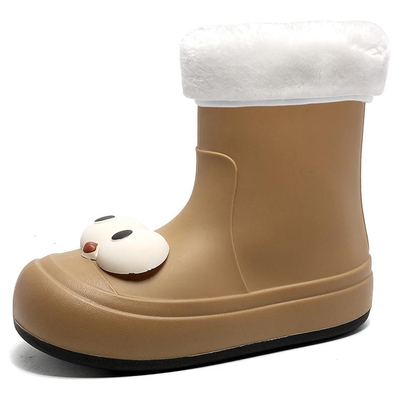 Стильные и симпатичные женские резиновые сапоги средней высоты, резиновые сапоги с рисунком, резиновые сапоги средней высоты, теплые и водонепроницаемые ботинки для взрослых, всесезонная рабочая обувь