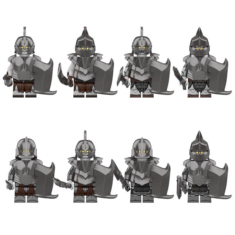 8Pcs/Set Mini Elf Orcs Army Gandalf Dwarf Rohan Knight Game Thrones Building Blocks Figure Kids Toys