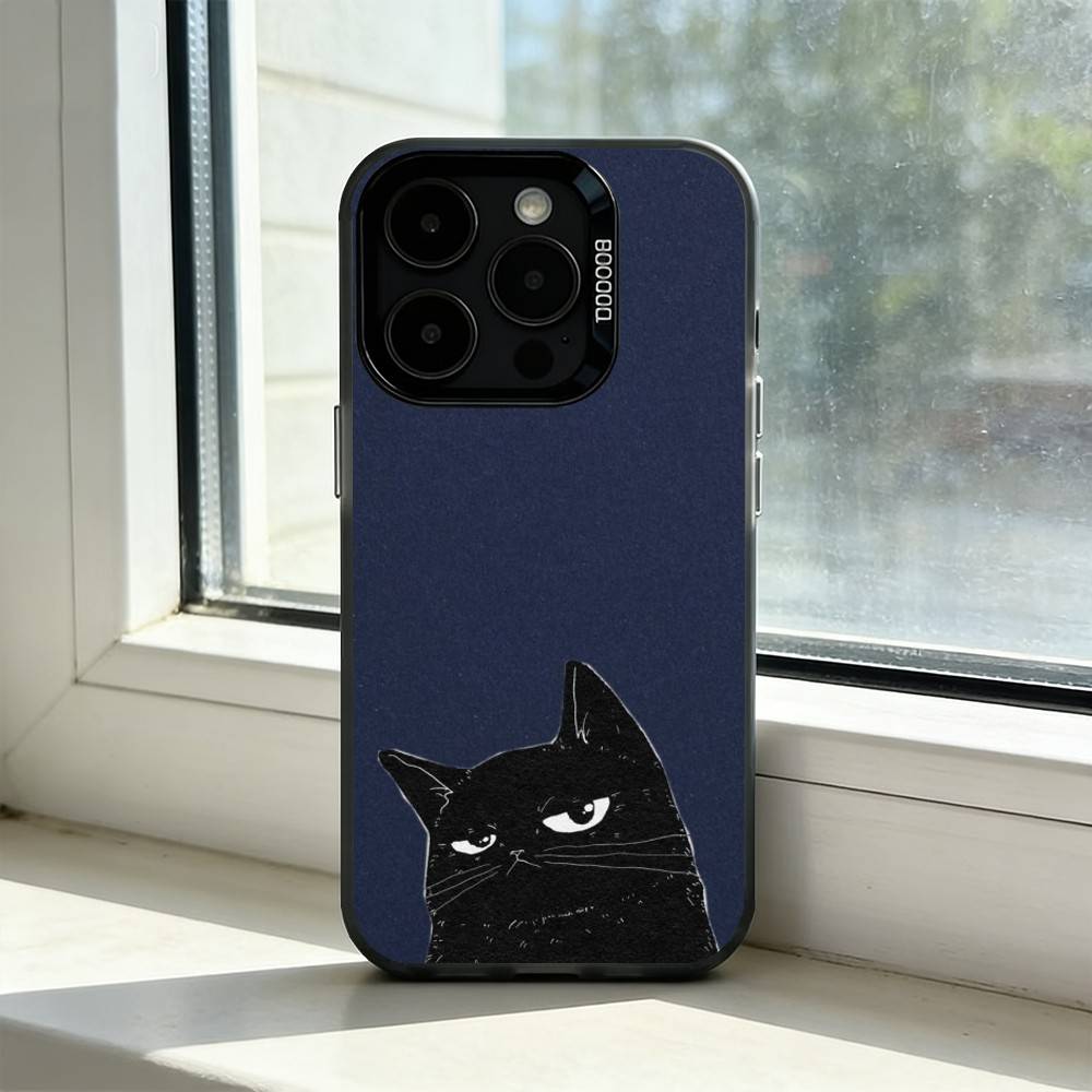 Чехол для телефона «Ленивый кот с кофе» для iPhone 17,16,15,14,13,12,11 Plus,Pro Max,XS, Цветной Серебристый Черный Чехол