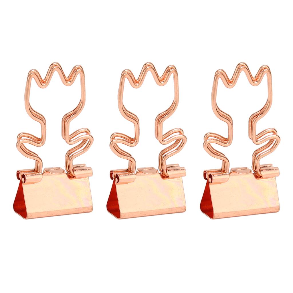 100 шт. золотые полые скрепки с длинным хвостом, красивые полые канцелярские моллюски в форме цветка