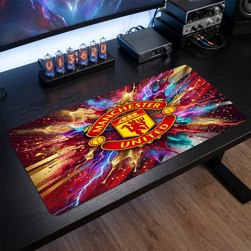 Большой игровой коврик для мыши Manchester United, нескользящий, мягкая резина, для офисного стола, ноутбука, компьютера, Декор