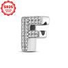 925 silver uppercase letters A-Z women's fashionable charm beads, suitable for DIY bracelets