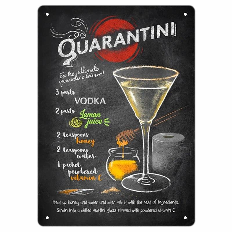 Vintage Bloody Mary Poster Tin Sign Retro Whiskey Sour Cocktail Metal Plaque Tiki Bar Pub Kitchen Home Decor