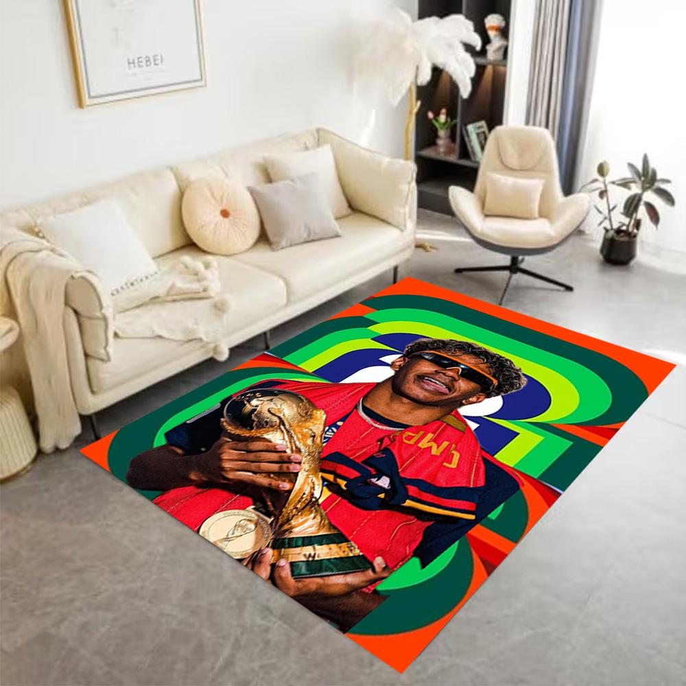Lamine Yamal's Spain's Soccer Star Action Carpet Suitable for Living Rooms Hallway Foyer Dining Room Anti-slip Rug Office home decor