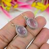 Natural Rose Quartz Gemstone 925 Solid Sterling Silver Gift Earring 1.25" W9n01