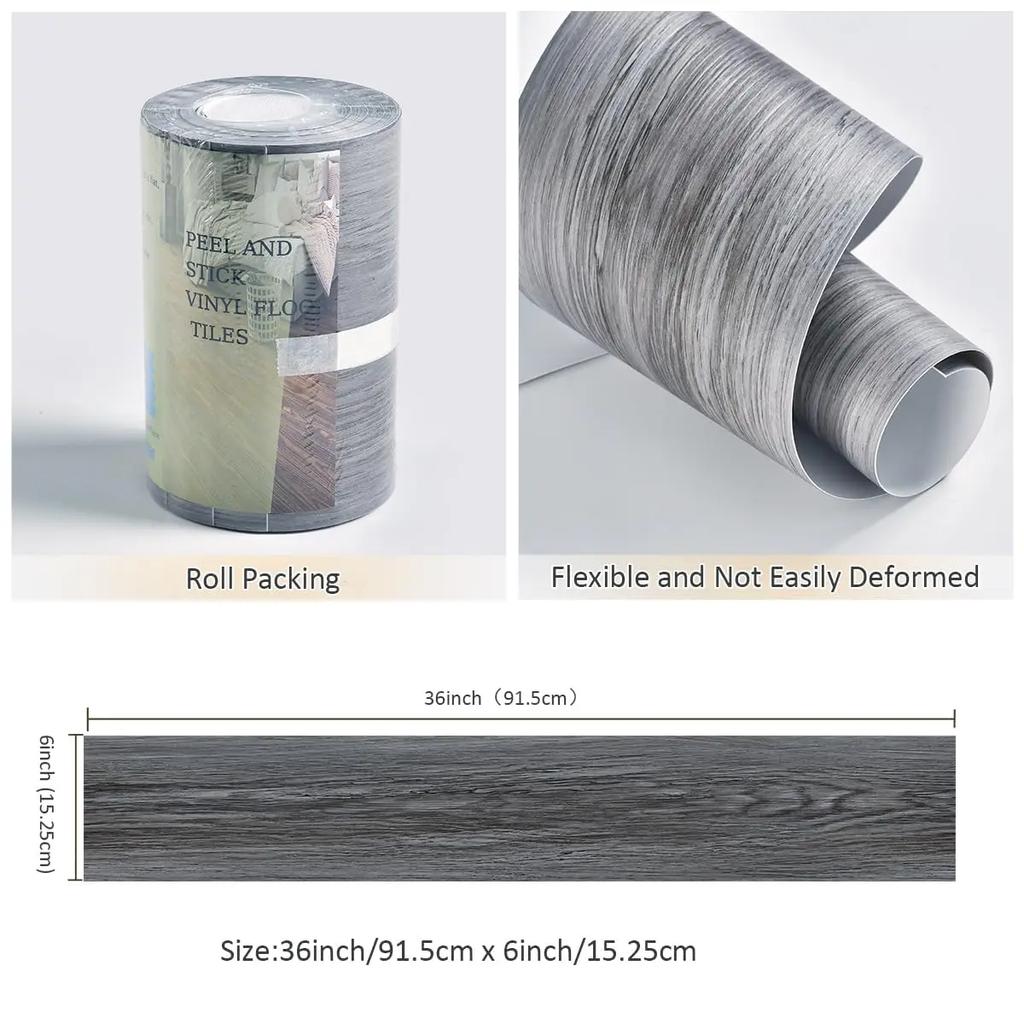 Напольная плитка Peel and Stick, 10 шт., 15 кв. футов, самоклеящиеся виниловые планки, самоклеящиеся водостойкие напольные плитки с имитацией древесного зерна