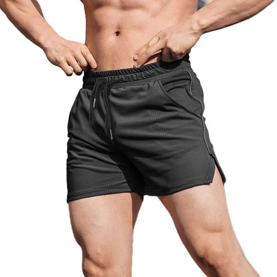 Мужские шорты, однотонный дизайн, стандартный крой, повседневные шорты с карманами, эластичный шнурок на талии, быстросохнущие спортивные шорты