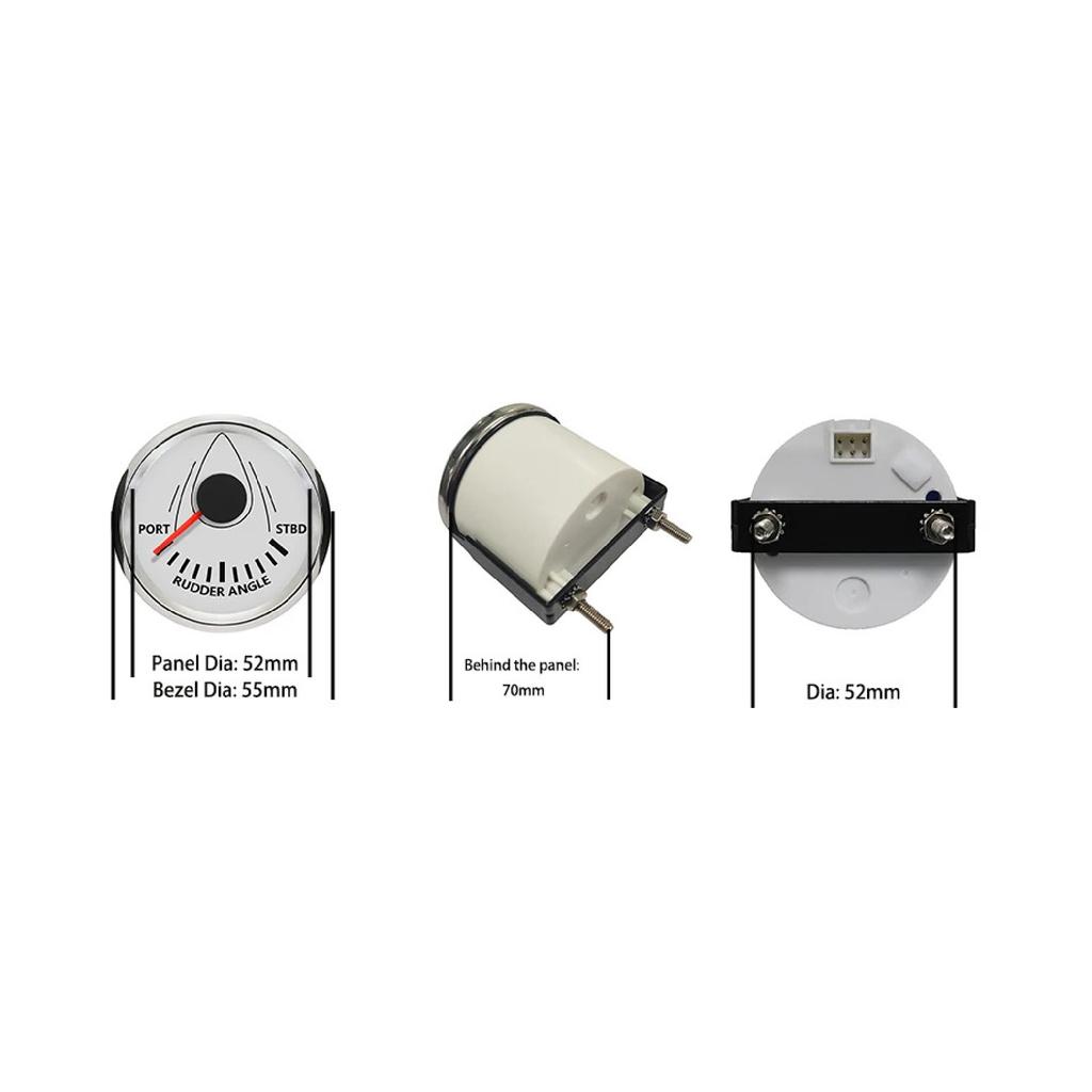 New Universal 52mm 85mm Marine Boat Rudder Angle Indicator Gauge 12V 24V with Red Backlight 0-190 ohms for Boat Yacht Vessel