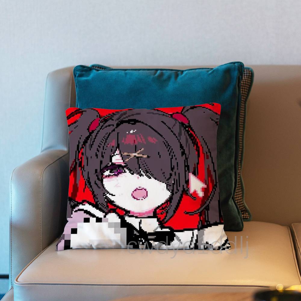 A-Ame Chan Needy Streamer Overload Pillow Case Short Plush Sofa Decorative Gift Home Double-Sided Printing Cushio