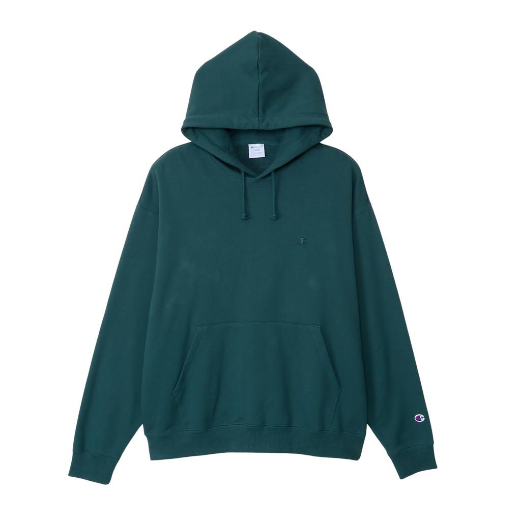 Длинный круглый логотип One Point, свободный капюшон с капюшоном, темно-зеленый [Champion], толстовка, рукав, шея, вышивка, посадка, плечо, толстовка, C8-A122Z мужская,