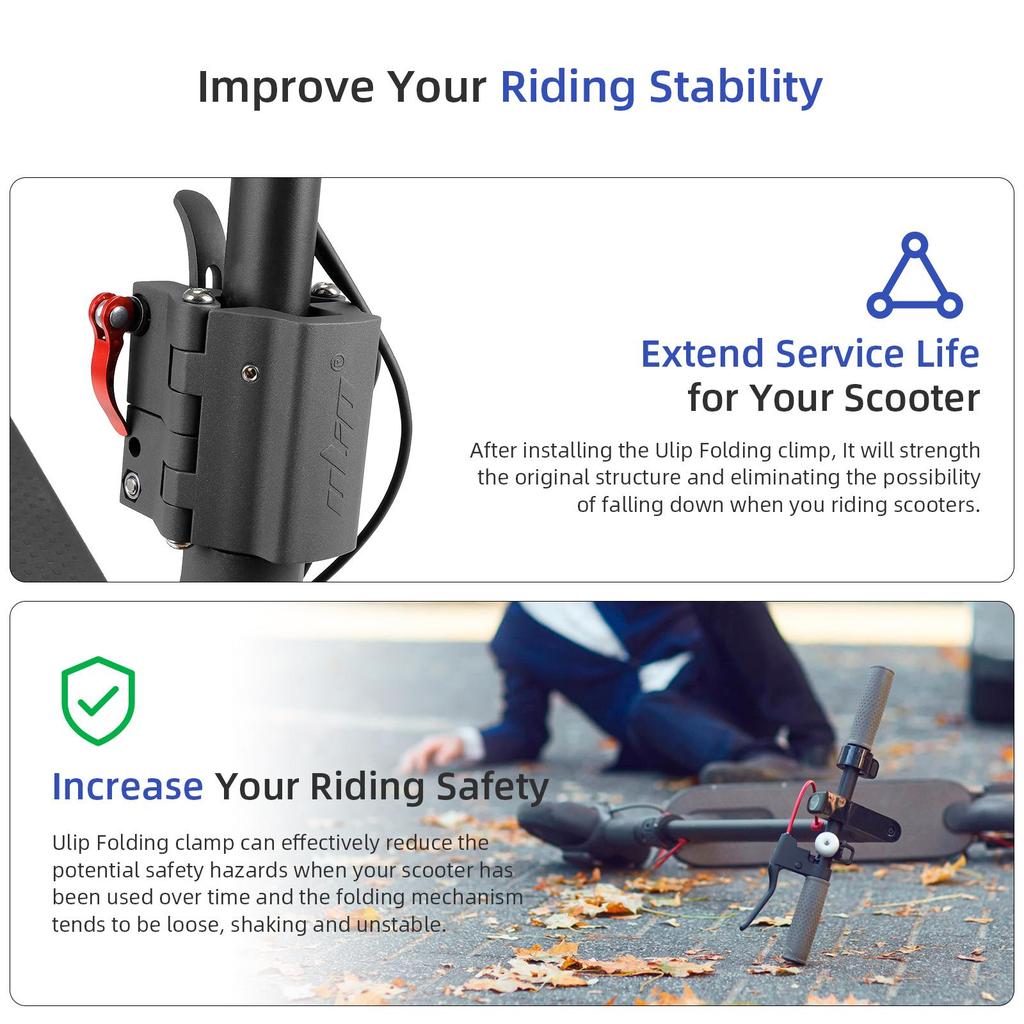 Grey Electric Scooter Folding Clamp Aluminum Upright Bar Sturdy Lock Parts Tightening Clamp Fittings for Xiaomi M365 Pro Pro2 1S MI3 Lite Series