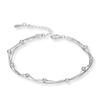 Lindon Women Zircon 925 Sterling Silver Jewelry Geometric Bead Chain Link Bracelet Fashion Fine Wedding Gift for Girlfriend