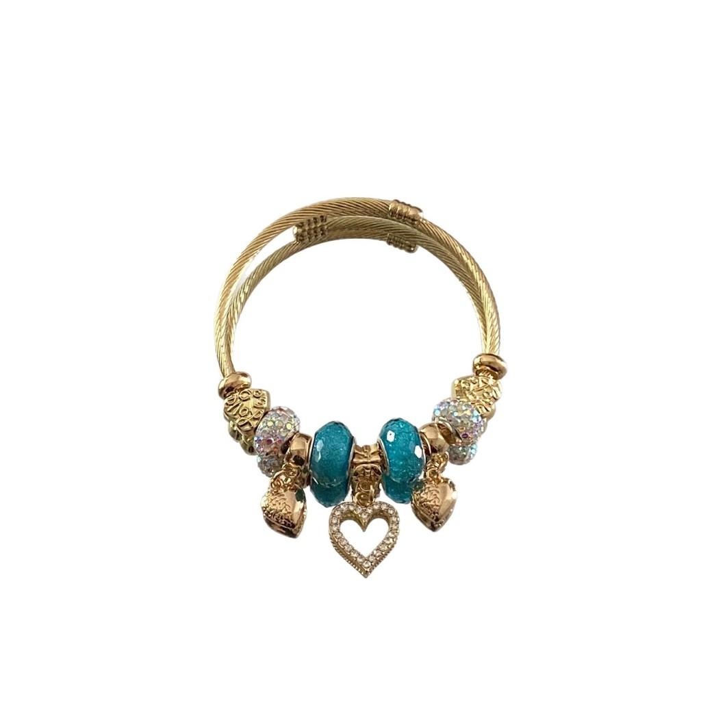 Fashion Heart Charm Bracelet With Adjustable Waterfall Style For Giftgiving