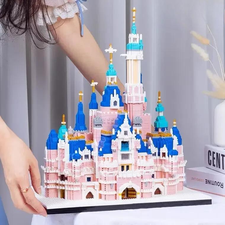 6300 шт. легкие большие микро-замковые строительные блоки розовая серия замок церковь алмазные блоки строительные игрушки для девочек взрослый подарок
