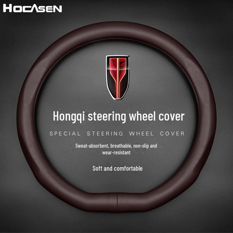 Universal Anti-Slip Leather Steering Wheel Cover for Hongqi H5, HS5, HS7, HS3, H9 - All Seasons