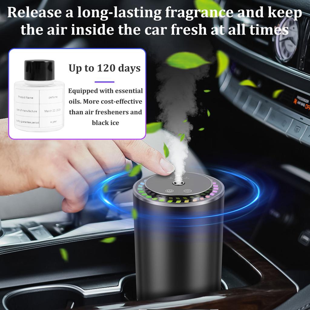 Умный автомобильный диффузор-увлажнитель, перезаряжаемый автоматический очиститель воздуха с 3 регулируемыми концентрациями, автоматическим включением/выключением, освежителем воздуха, диффузором