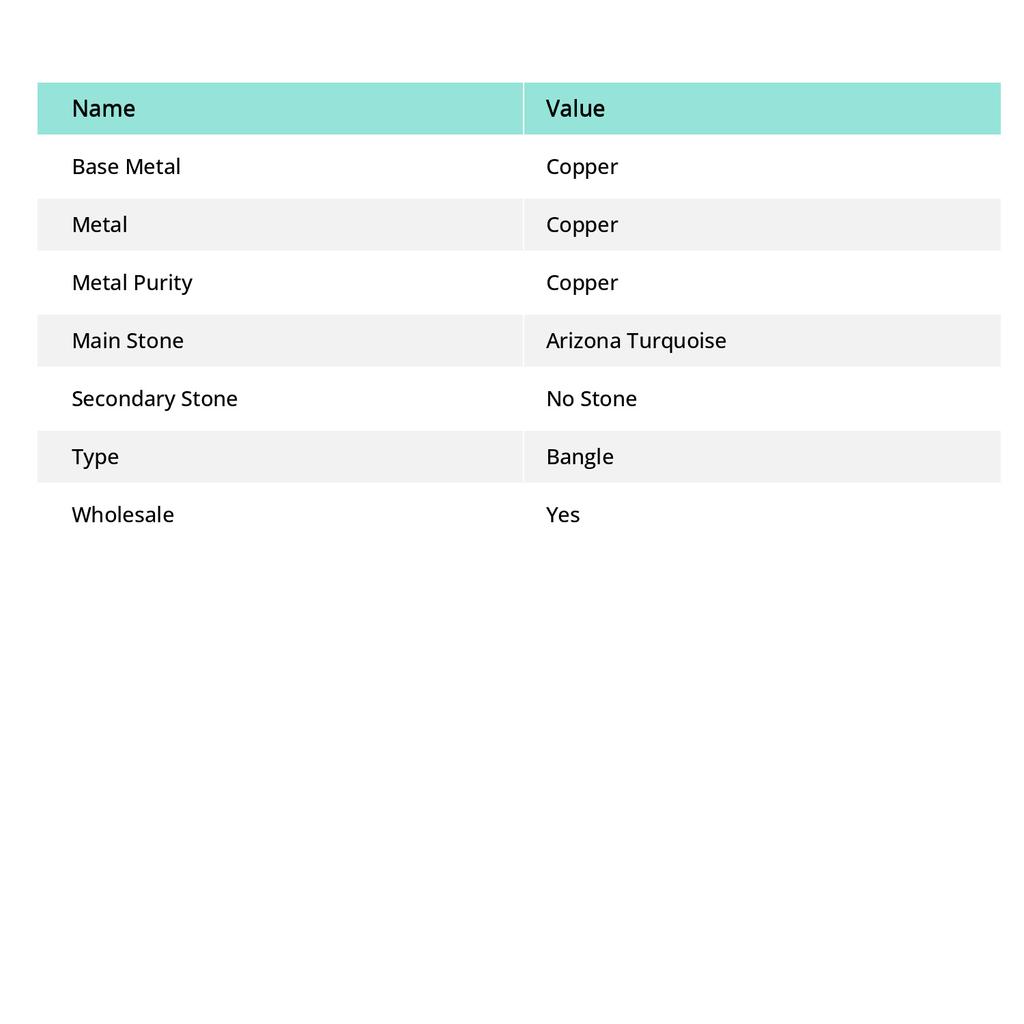 Arizona Turquoise Gemstone Handmade Copper Wire Wrap Cuff Bangle Adjustable u6R81