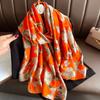 180*90cm Luxury Brand Ladies Spring Summer Long Silk Scarf Shawl Digital Painted Shawl Gogh Oil Painting Lady Foulard Bandanna