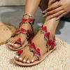 Импортные товары большого размера новые сандалии в этническом стиле сандалии с клубничным фруктом на плоской подошве модные римские сандалии