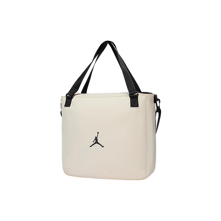 Jordan 18L Large Capacity Commuting Travel Classic Logo Polyester Tote Bag Unisex Tote Bag Pearl-White JD2613226GS-001