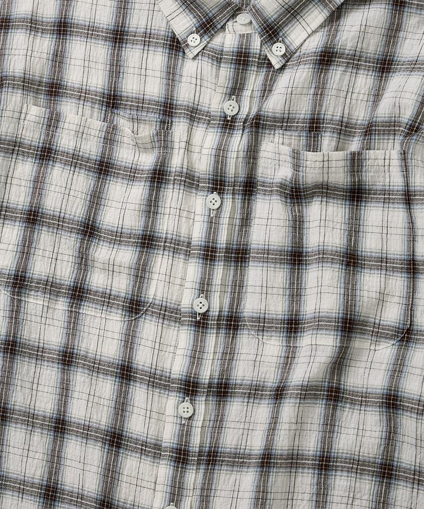 FOUNDPOCKET Bidi Plaid Pocket Ss Shirt Beige