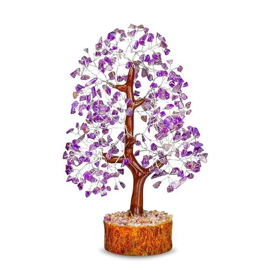 Crystal Tree Wealth Stones and Crystals Gemstone Positive Energy Purple Tree Spiritual Gift Chakra Tree of Life Decor Crystal Bonsai Tree