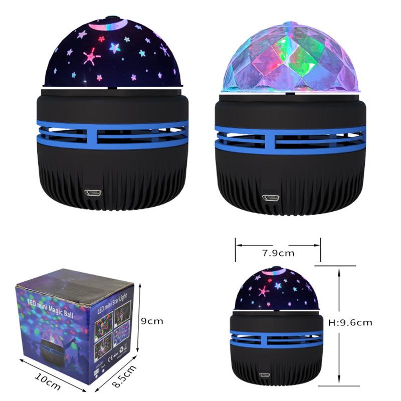 Проектор RGB Лампа Автоматически Вращающаяся Светодиодный Ночник USB Зарядка Окружающее освещение Для Дома Детской Спальни Звуковые Световые Эффекты для Вечеринки