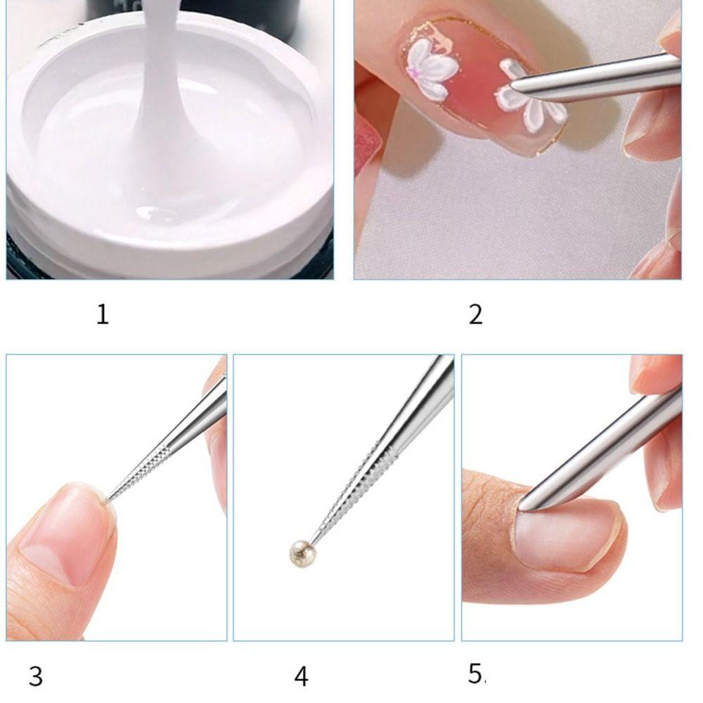 Stainless Steel Cuticle Pusher Double Ended Manicure Stick New Nail Dotting Pen Nail