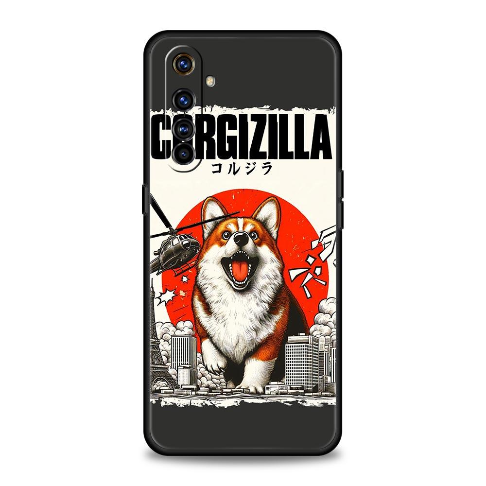 Cute Corgi Dog Case For Realme C67 C63 C55 C53 C35 C25 C21 GT 2 3 5 6 10 11 12 13 Pro Plus 5G Soft TPU Phone Cover Fundas Capas