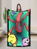 Smiling Friends Cartoon Plush Blanket  Soft Flannel Bedding Throw for Kids Outdoor Use Warm Custom DIY Gift Idea