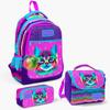 Coral High Kids Purple Pink Cat Patterned 3-Piece School Bag Set SET0123477