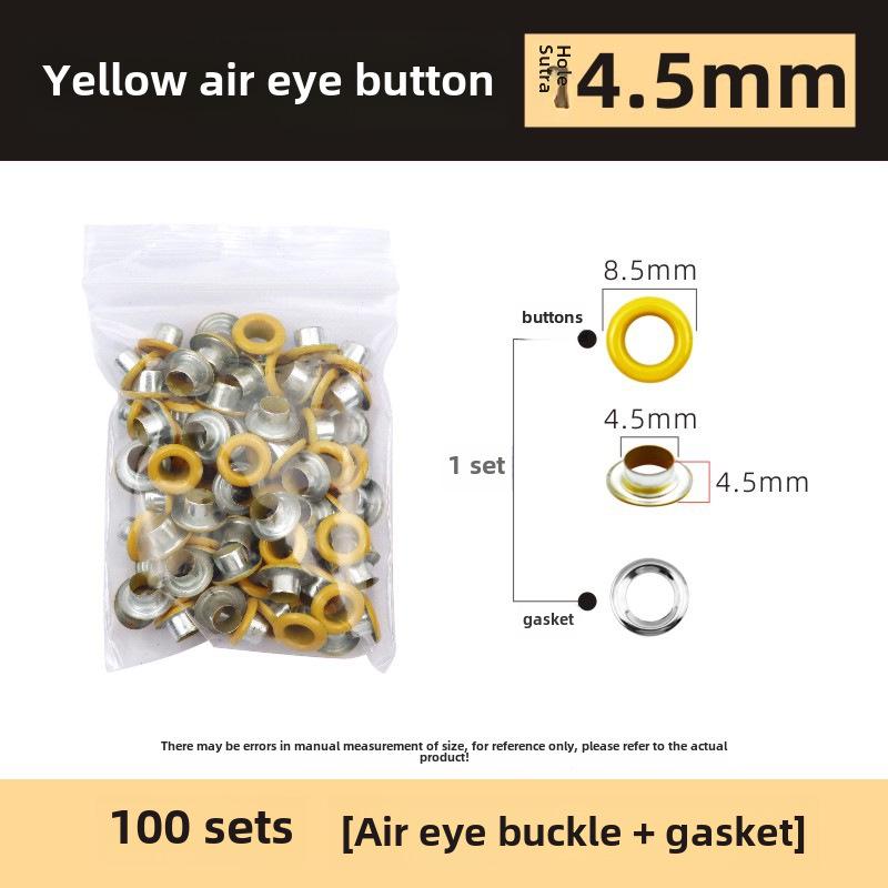 Набор из 200 металлических люверсов 10 цветов диаметром 5 мм с плоскогубцами