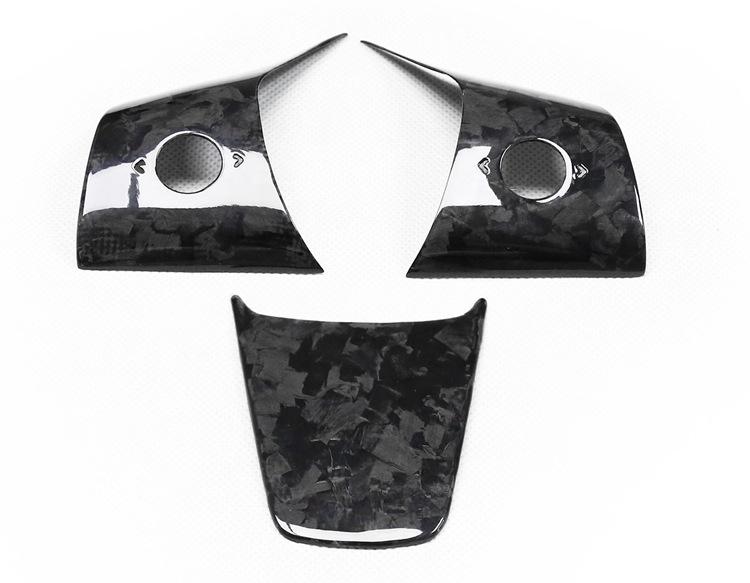 Dry Carbon Fiber Steering Wheel Sticker for Tesla Model 3/Y