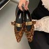 Fashion 2024 New Women's Shoes Shallow Women's Flats Fashion Leopard Print Daily Flats Women Sexy Pointed Toe Flat Low Heels Zapatos