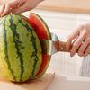 Нож для нарезки арбуза из нержавеющей стали, инструмент для резки арбуза с деревянной ручкой, эргономичный нож для фруктов для арбуза, дыни, яблок, легко чистить