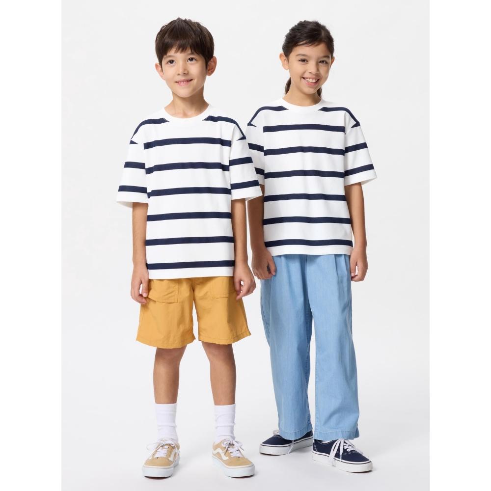 Uniqlo Kids Airism CoTTon STripe Crewneck T