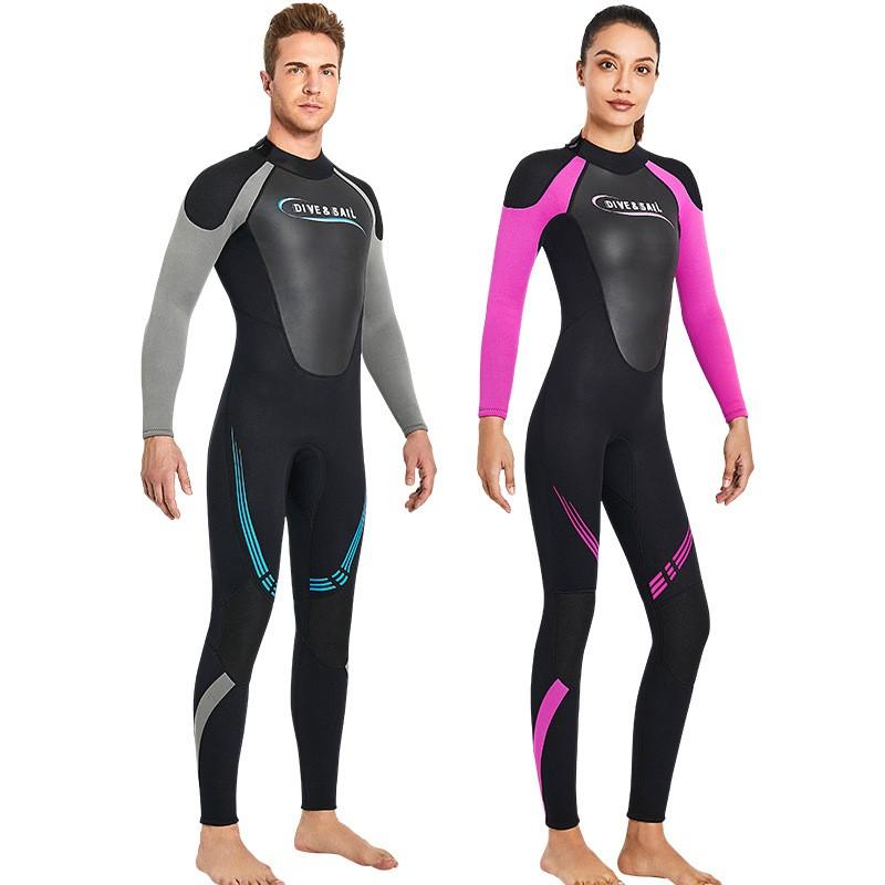 3mm Neoprene Wetsuit Men Women Full Body Long Sleeve Diving Surfing Snorkeling Winter Swimming Thermal Protection