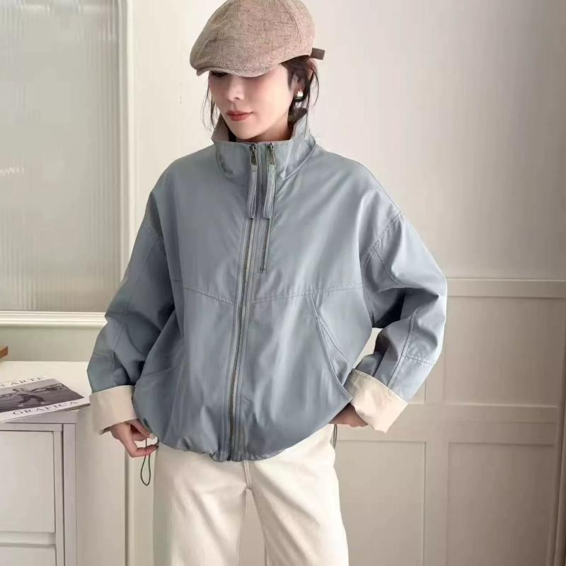 Женская куртка-ветровка на молнии короткой длины со стойкой, свободная, повседневная, универсальная верхняя одежда