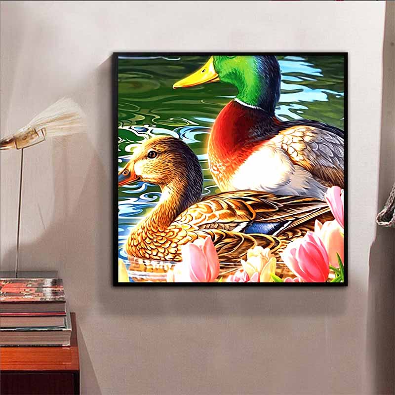 New Arrival 5D DIY Full Circle Diamond Painting "Duck" Embroidery Cross Stitch Home Decor Gift