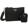 Shoulder Bag Renylon Saffiano Pouch Triangle Logo Black PRADA 2VH113 2VH113 XOP F0002 [Prada] Men's Women's [Item]