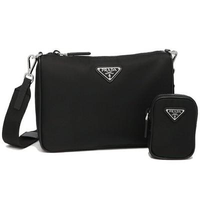 Сумка через плечо Renylon Saffiano Pouch Triangle Logo Black PRADA 2VH113 2VH113 XOP F0002 [Prada] Мужская Женская [Товар]