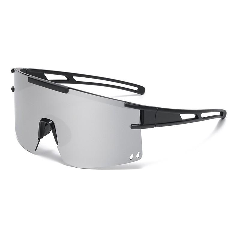 Functional Style Oversized One-Piece Sunglasses Colorful Coating Trendy Street Shot Personality Sports Sun Glasses 9846