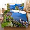Building Famous Landscape Bedding Set For Bedroom Soft Bedspreads For Bed Home Comfortable Polyester Duvet Cover With Pillowcase